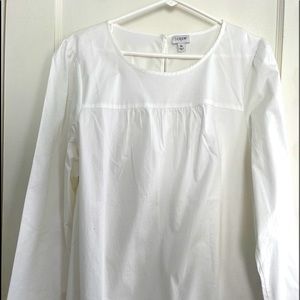 J CREW Crisp white pullover blouse size XL